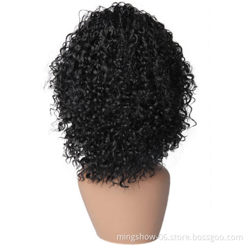 Female short curly lace front wig synthetic